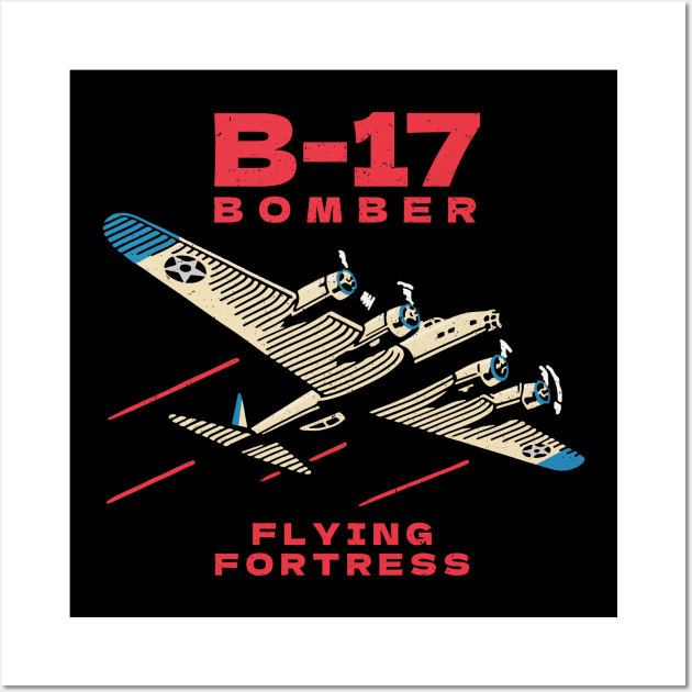 B-17 Bomber WW2 Plane Retro Wall Art by Distant War